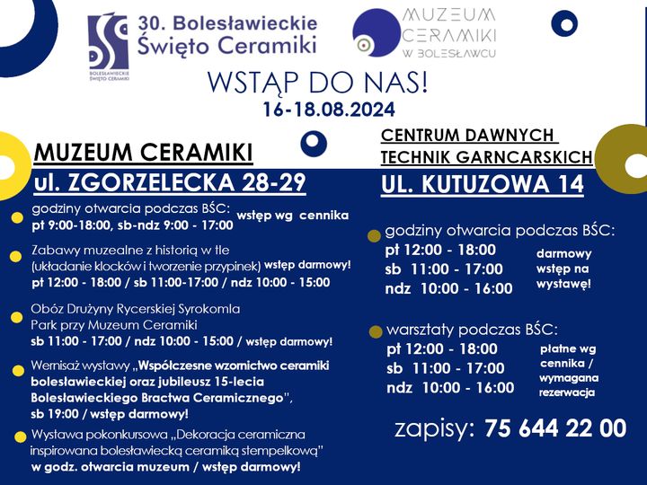 Oferta Muzeum Ceramiki na Bolesławieckie Święto Ceramiki